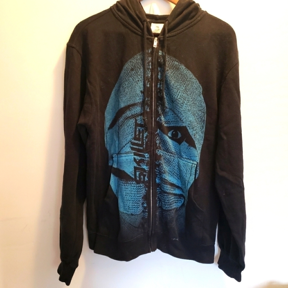 Skillet Awake & Alive Tour 2011 Full Zip Hooded Sweatshirt Size Small Black Blue